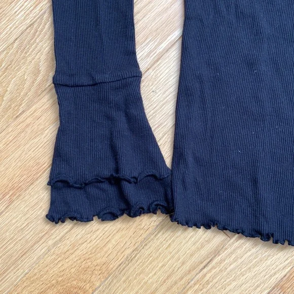 H&M Y2K Ruffle Hem Ribbed Long Sleeve - Picture 2 of 6